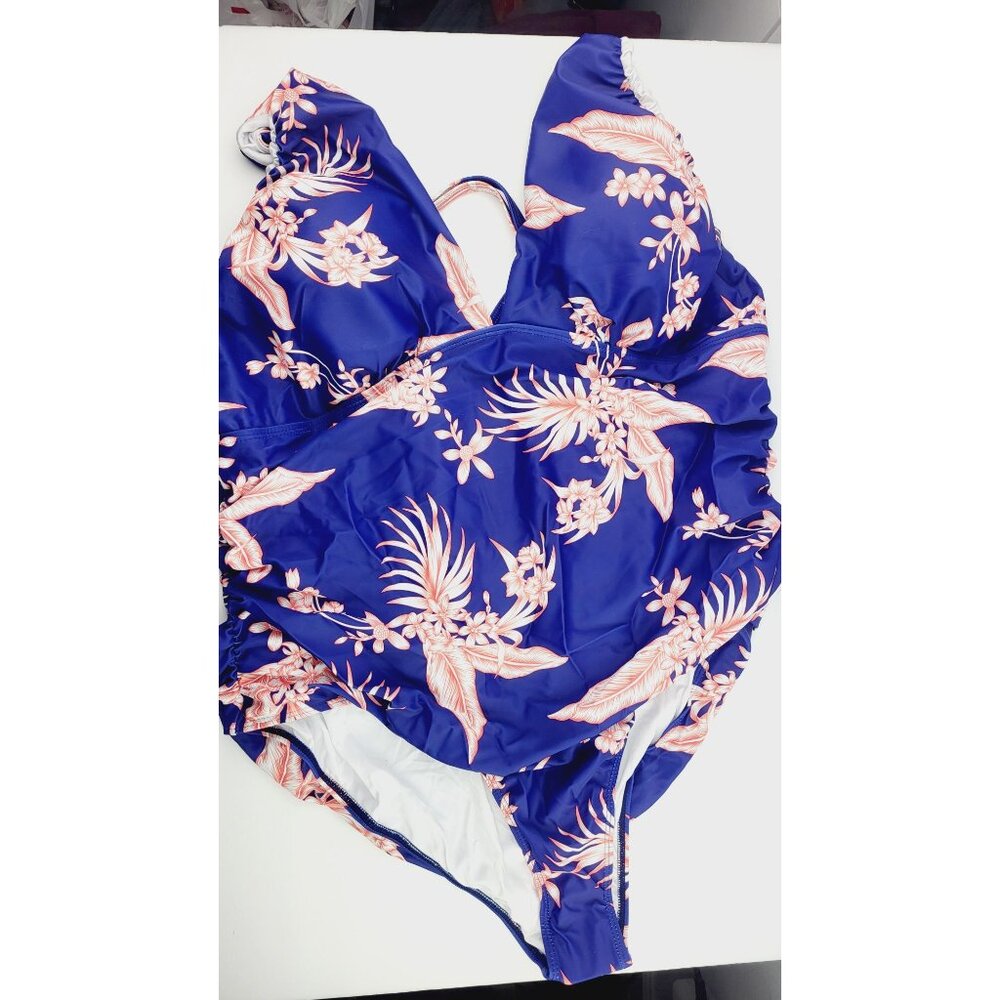 YOU DI AN Women's Swimsuits Plus Size Tummy Control Full Swimsuit - Size 5XL - Picture 8 of 8